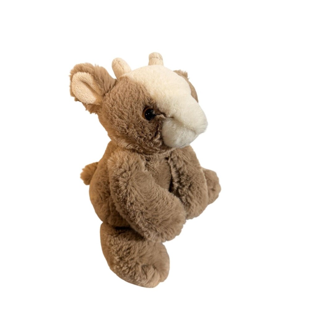 Aurora Goat Plush Stuffed Animal Small Brown White Soft Toy Cute Farm Goat